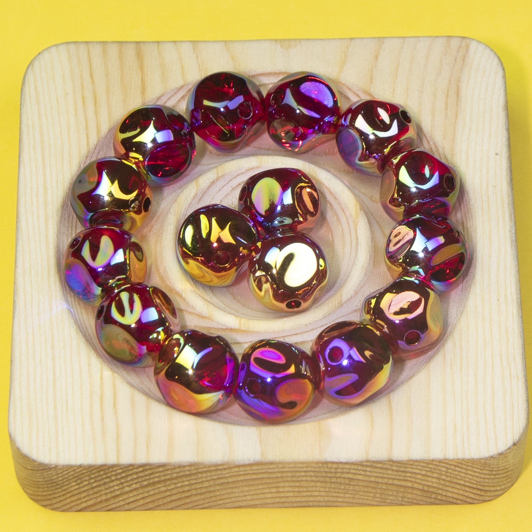Wholesale 10pcs Fig Transparent Colorful Electroplated Beads