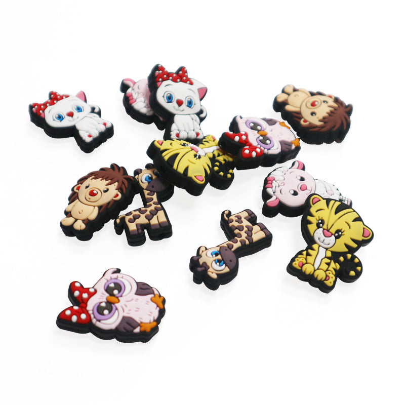 Wholesale 10pcs Epoxy Cartoon Animal Silicone Food Grade Baby Teething Accessories DIY Beaded Pen Beads