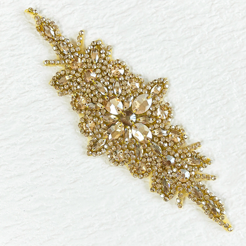 Wholesale Hand sewn bead rhinestone hot melt adhesive patch