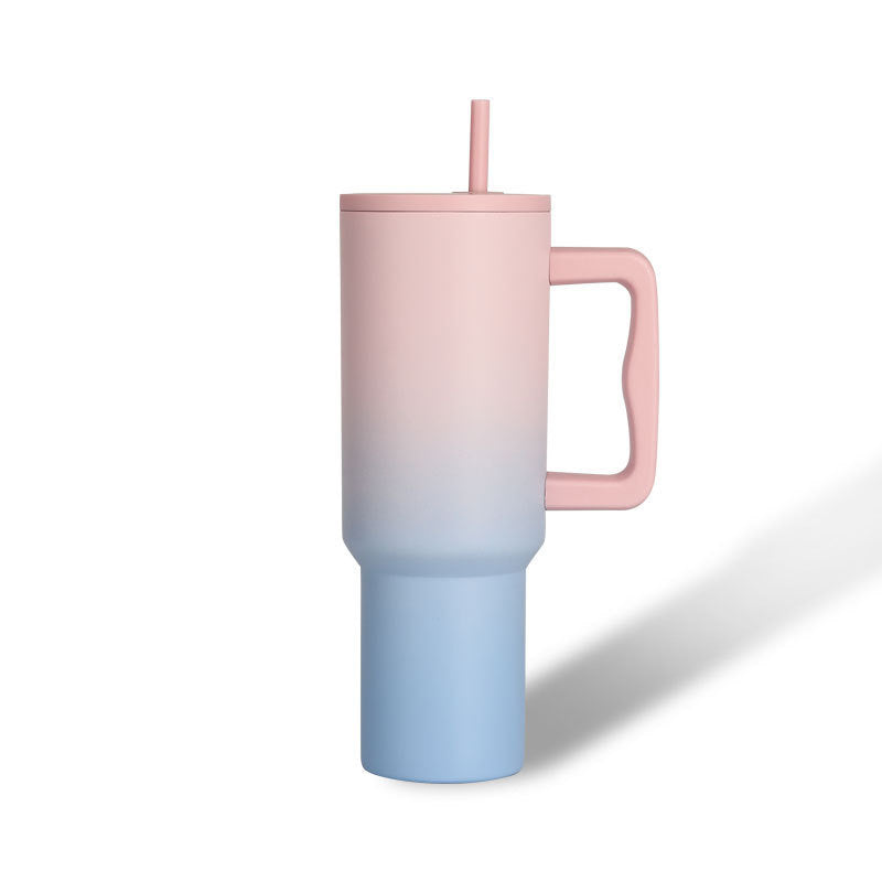 Wholesale 304 stainless steel 40oz ice cup car handle straw thermos cup