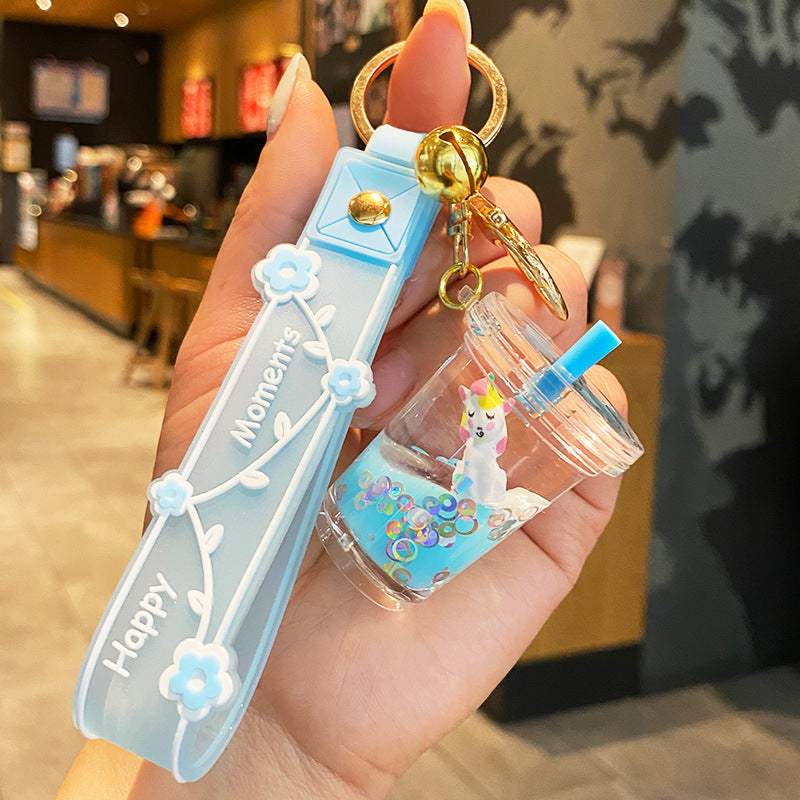 Wholesale Acrylic Unicorn Drift Bottle Keychain