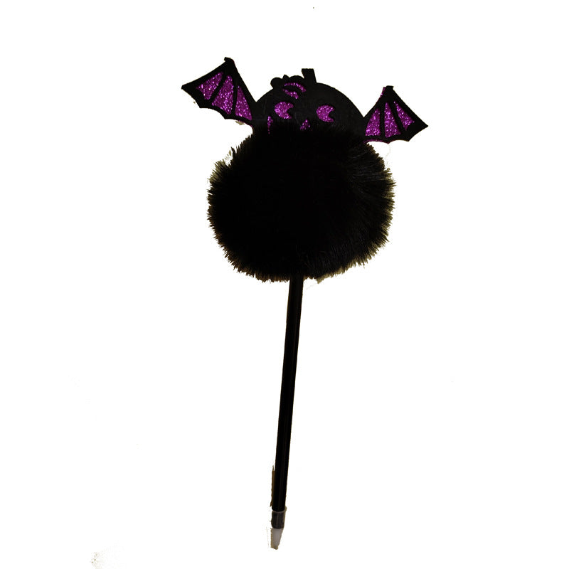 Wholesale Halloween Cartoon Bat Ghost Fur Ball Pen