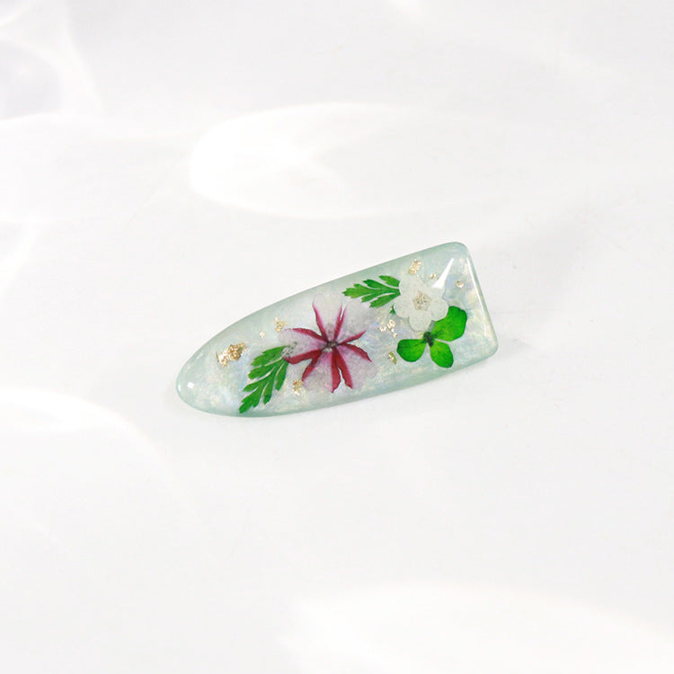 Wholesale 6pcs Pearlescent Real Flower Hairpins