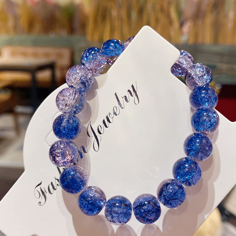 Wholesale girls' high-end beaded light luxury unisex broken bead plate play crystal bracelet