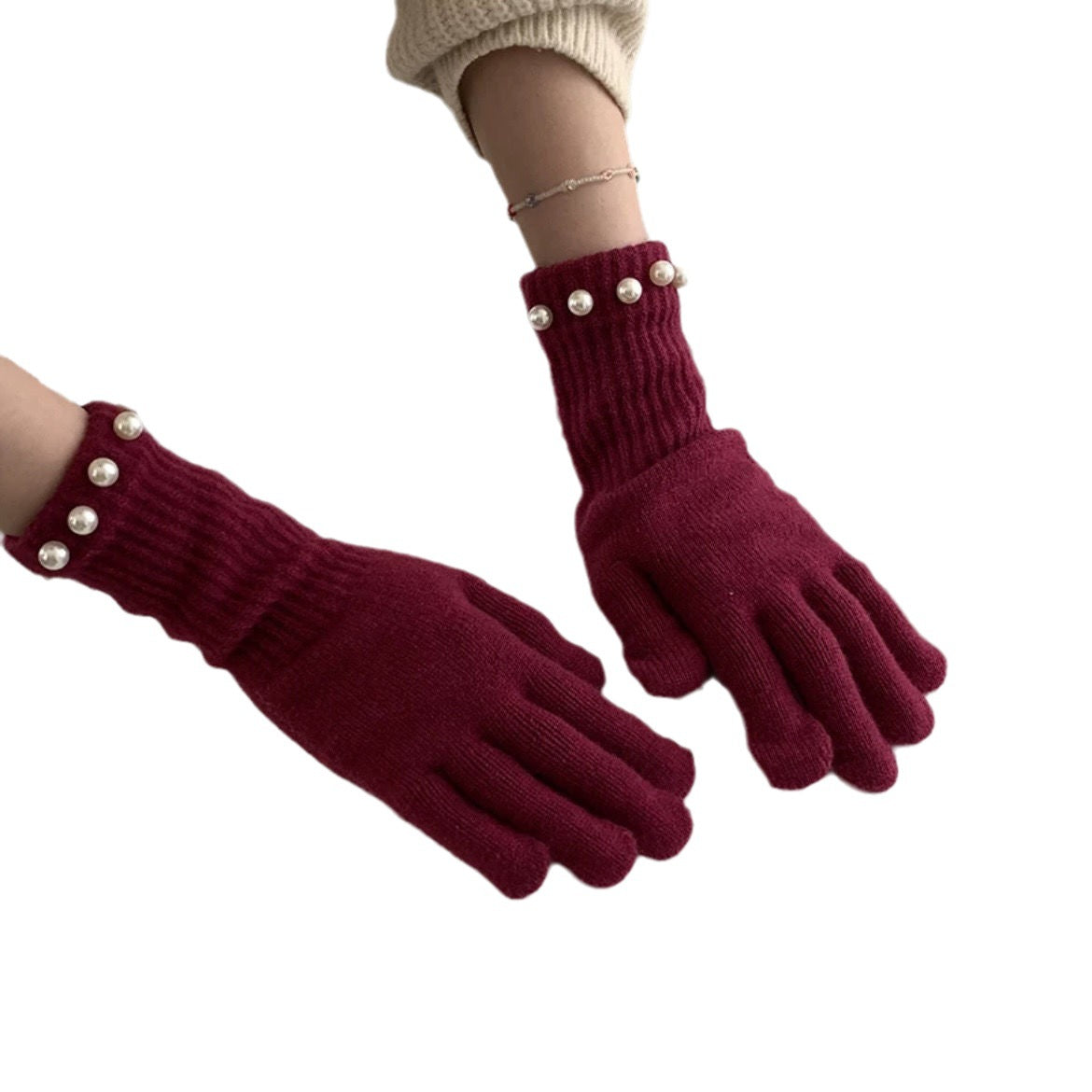 Wholesale Autumn and Winter Cycling Touch Screen Long Woolen Gloves