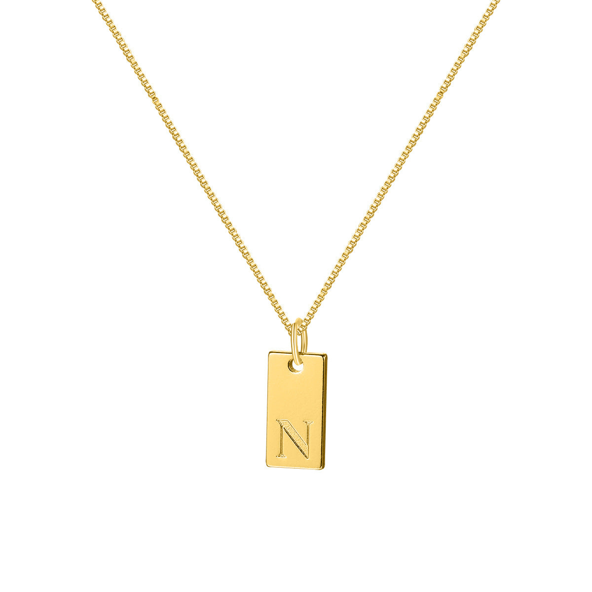 Wholesale 26 English Letter Square Necklace
