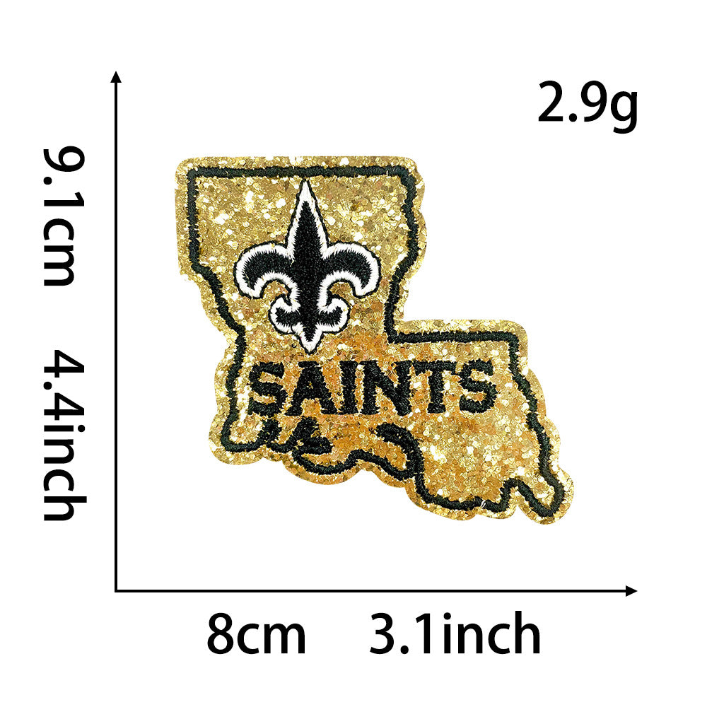 Wholesale Seattle Seahawks Sequin Embroidered Patch State Shape Sew On Applique For Clothing Bags DIY Craft Accessory OLY Exclusive