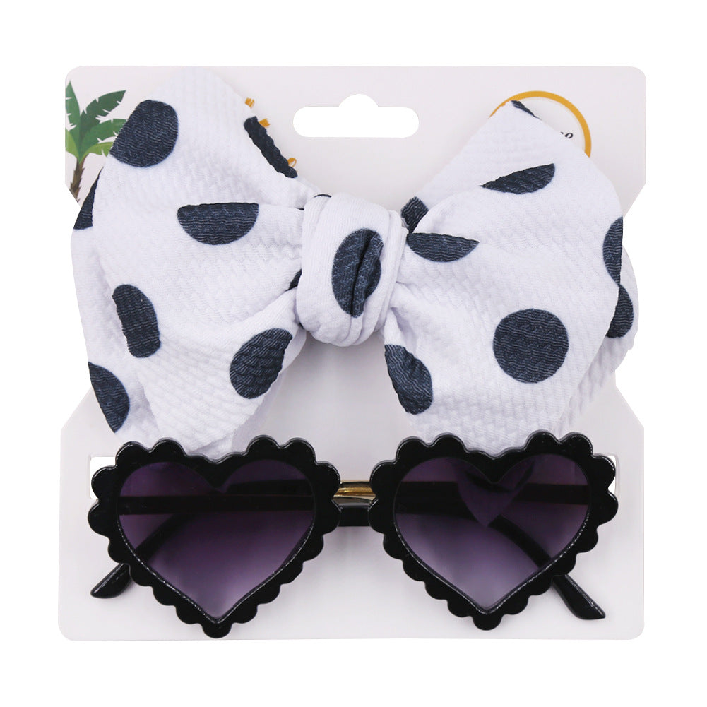Wholesale Baby Summer Polyester Printed Headband Sun Lens Strap Set