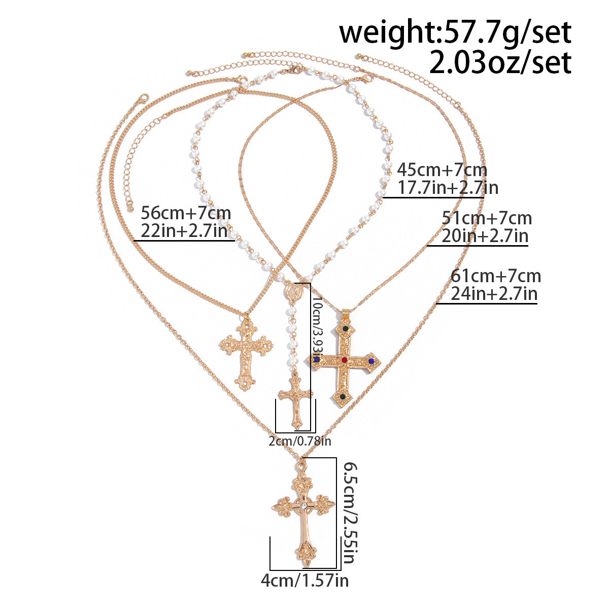 Wholesale Men's cross pendant necklace pearl clavicle chain