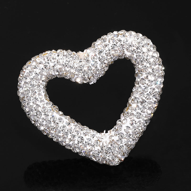 Wholesale 10pcs Rhinestone Colored Hollow Love Clay Beads Heavy Industry Cute Beads DIY