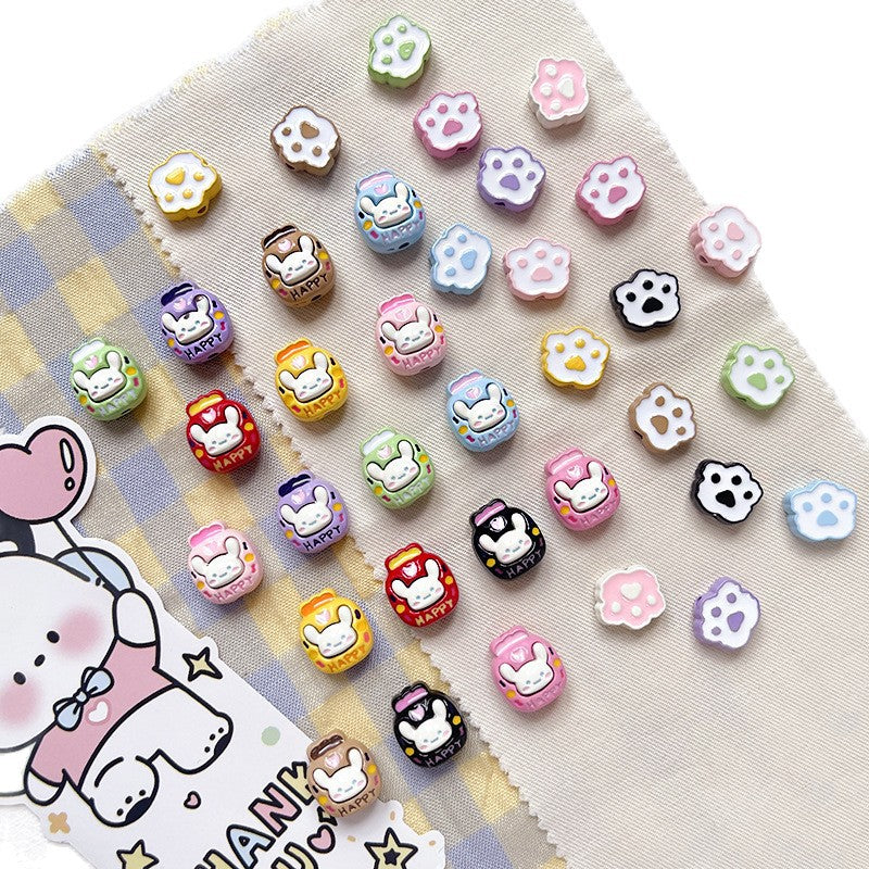 Wholesale 10pcs Cartoon Cute Dog Cute cartoon dog paw print Beads