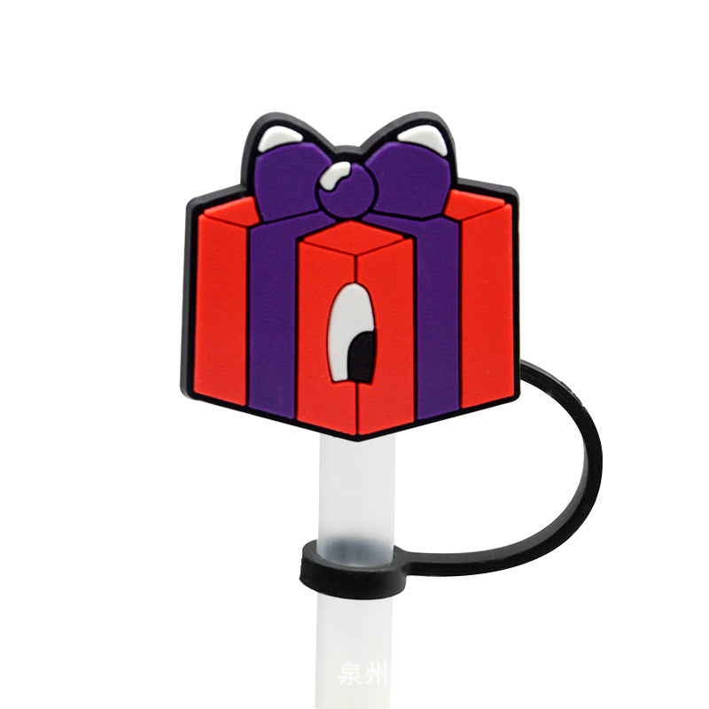 Wholesale of 10pcs Love Leopard Print Silicone Straw Sets