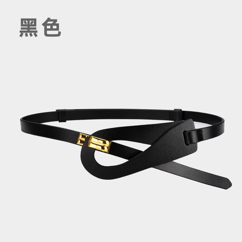 Wholesale Two-layer Cowhide Belt with No Holes for Adjustment and Outer Decoration
