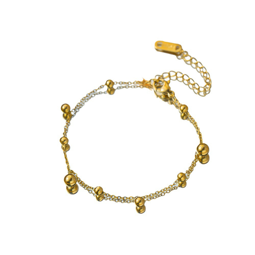 Wholesale Titanium Steel Golden Beanie Bracelet