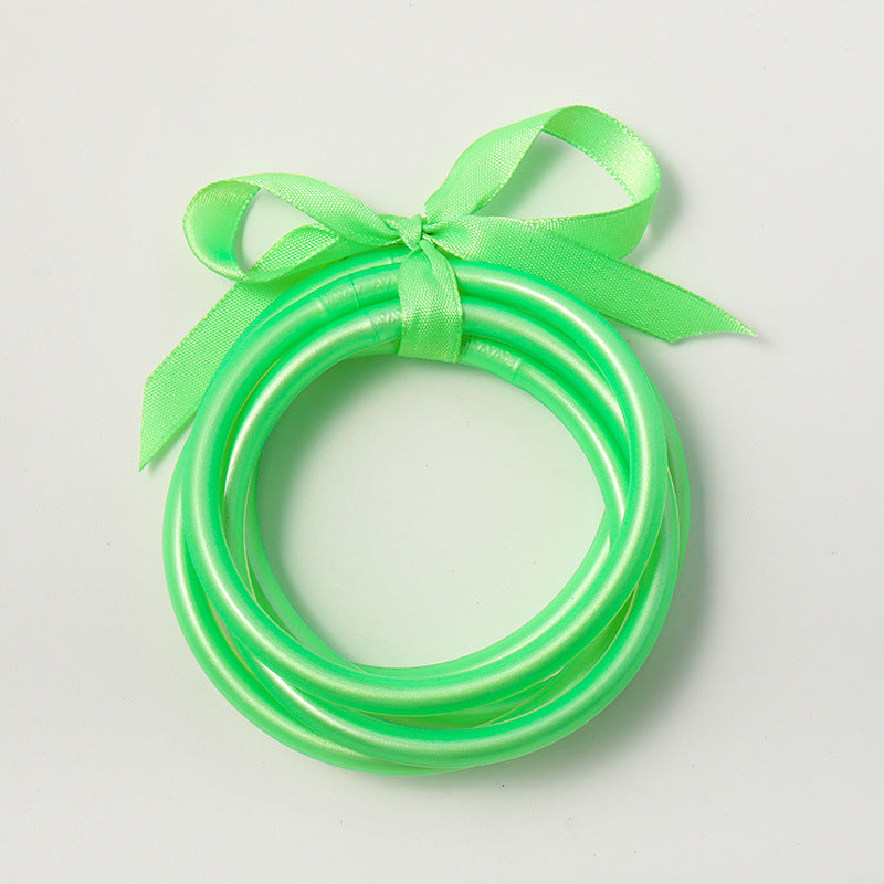 Wholesale Silicone PVC Tube Gold Foil Fluorescent Color System Bracelet