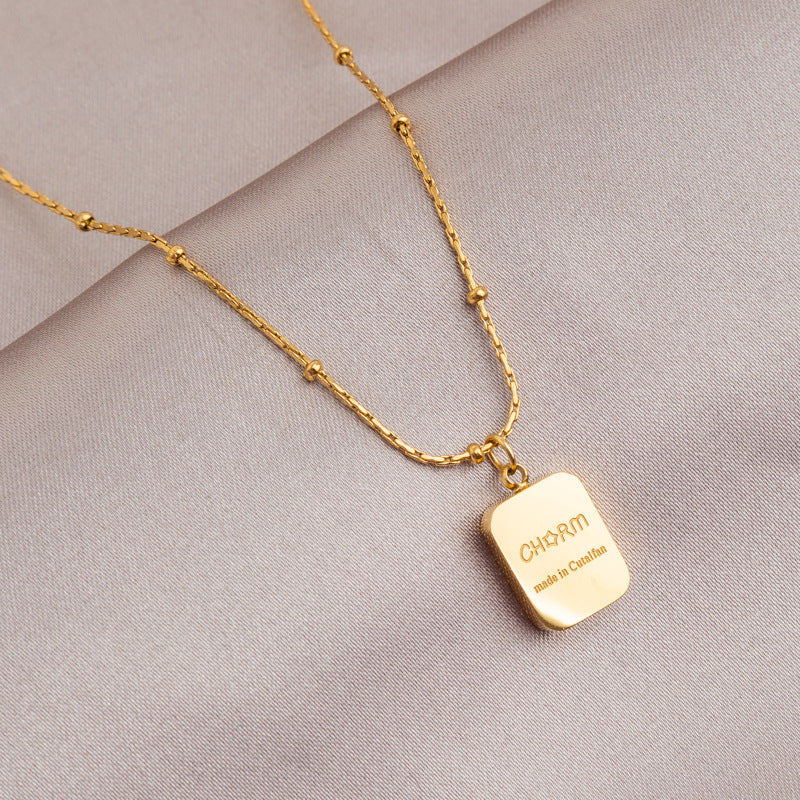 Wholesale English Letter Oval Brand Titanium Steel Non-fading Necklace Clavicle Chain