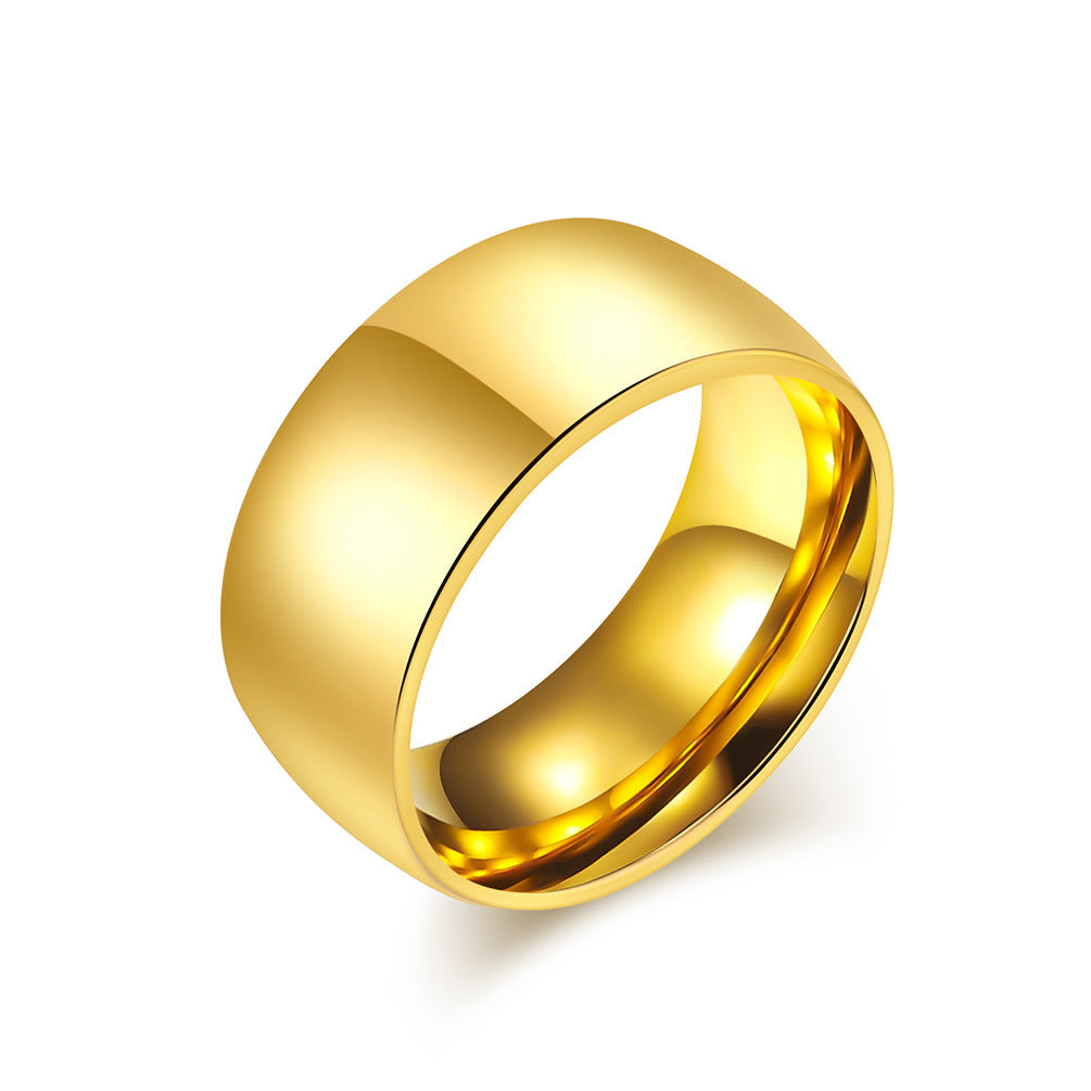 Wholesale 18K gold plated simple cool neutral style high-grade polished titanium steel tail ring