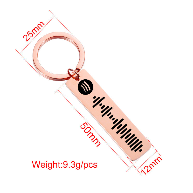 Wholesale Mirror Stainless Steel Music Keychains