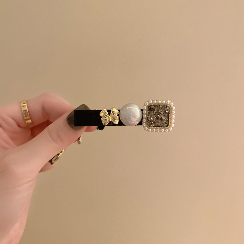 Wholesale Vintage Pearl Rhinestone Duckbill Clip