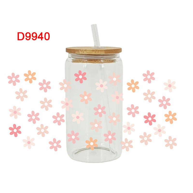 Wholesale Flower Butterfly 16oz Cup UV DTF Wraps