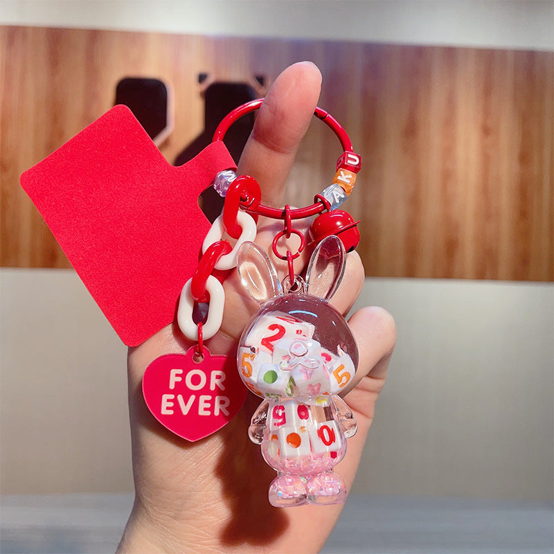 Al por mayor en aceite DIY BUNNY ACRYLIC FLOTACHINS Y KEYCHAINS