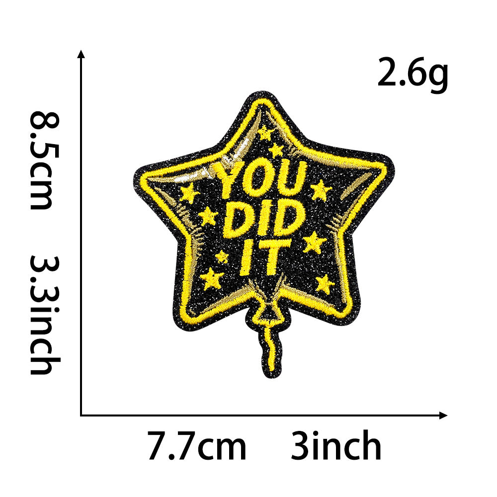 Wholesale Embroidered Graduation Patch Set Chic DIY Iron On Applique Creative Gift For Students And Resale