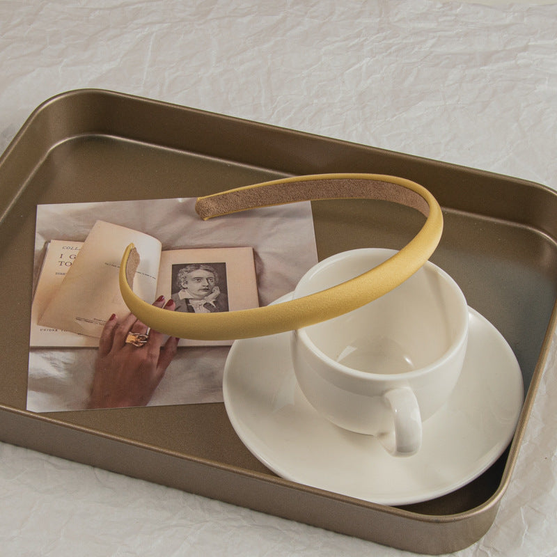 Wholesale Solid color retro satin thin headband sweet temperament hairpin