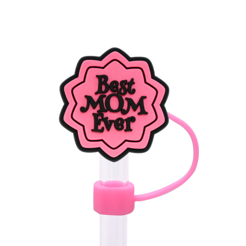 Wholesale  Random 100pcs/pack  Mother' s Day dust plug straw cap   Straw Tube Cap