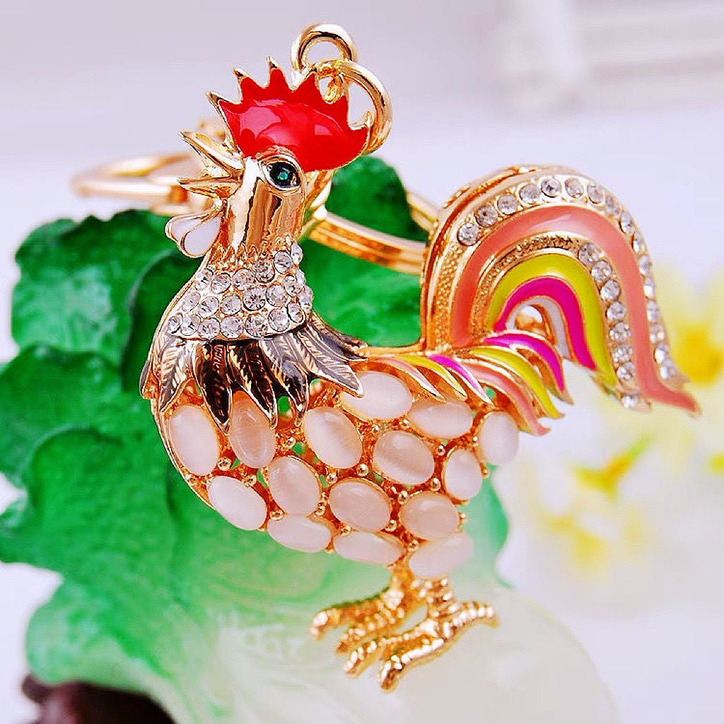 Wholesale Chic Swan Rhinestone Car Keychain Bag Charm Metal Key Ring For Women Wedding Gift Accessory