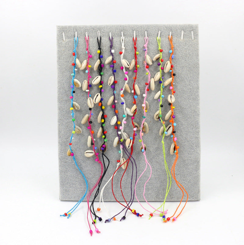 Wholesale Hand-woven colorful string shell conch bracelet