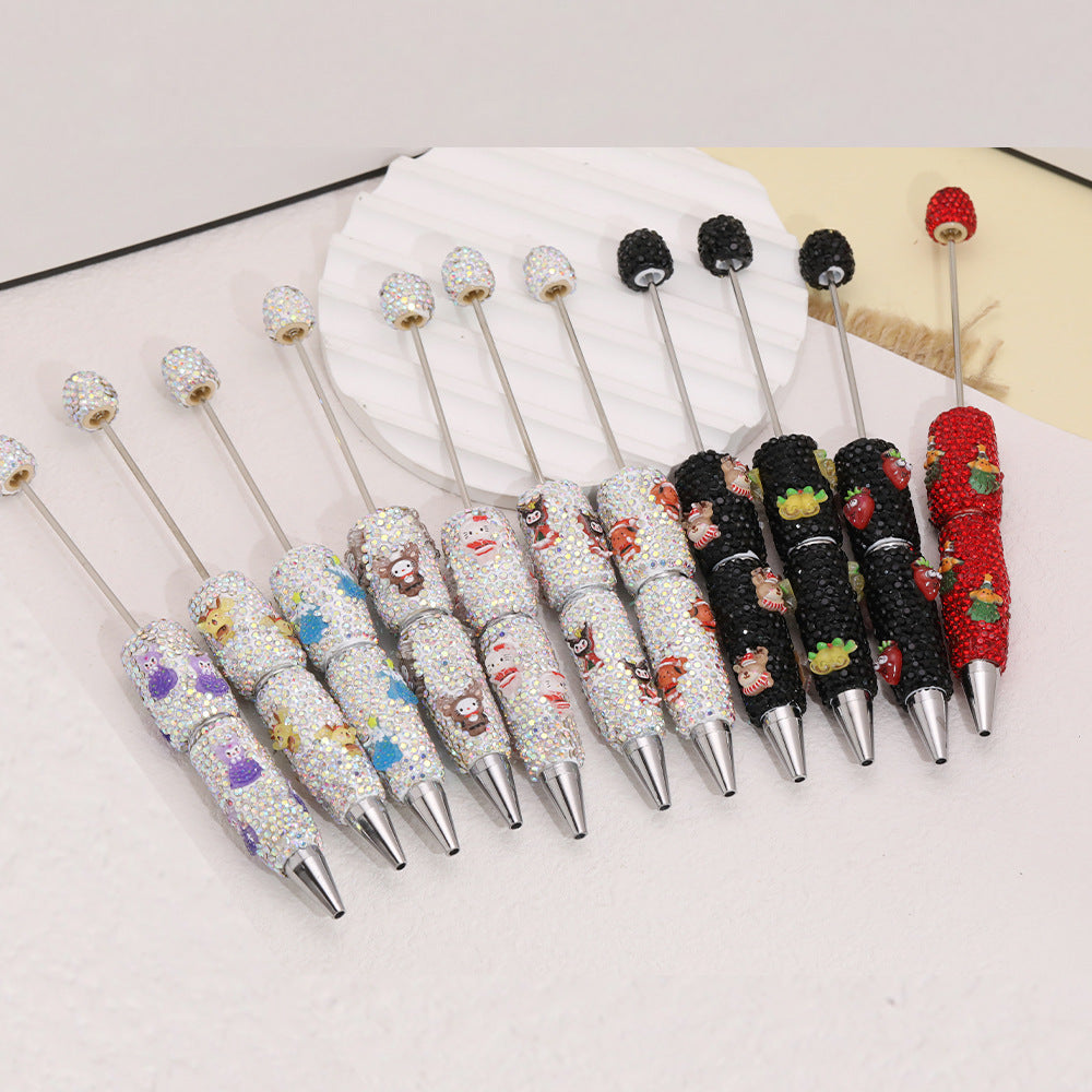 Wholesale  5pcs  Full Diamond Heavy Industry Soft y Fancy Beadable Pens