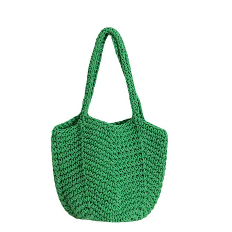 Wholesale Single Shoulder Crochet Vacation Beach Grass Woven Bags