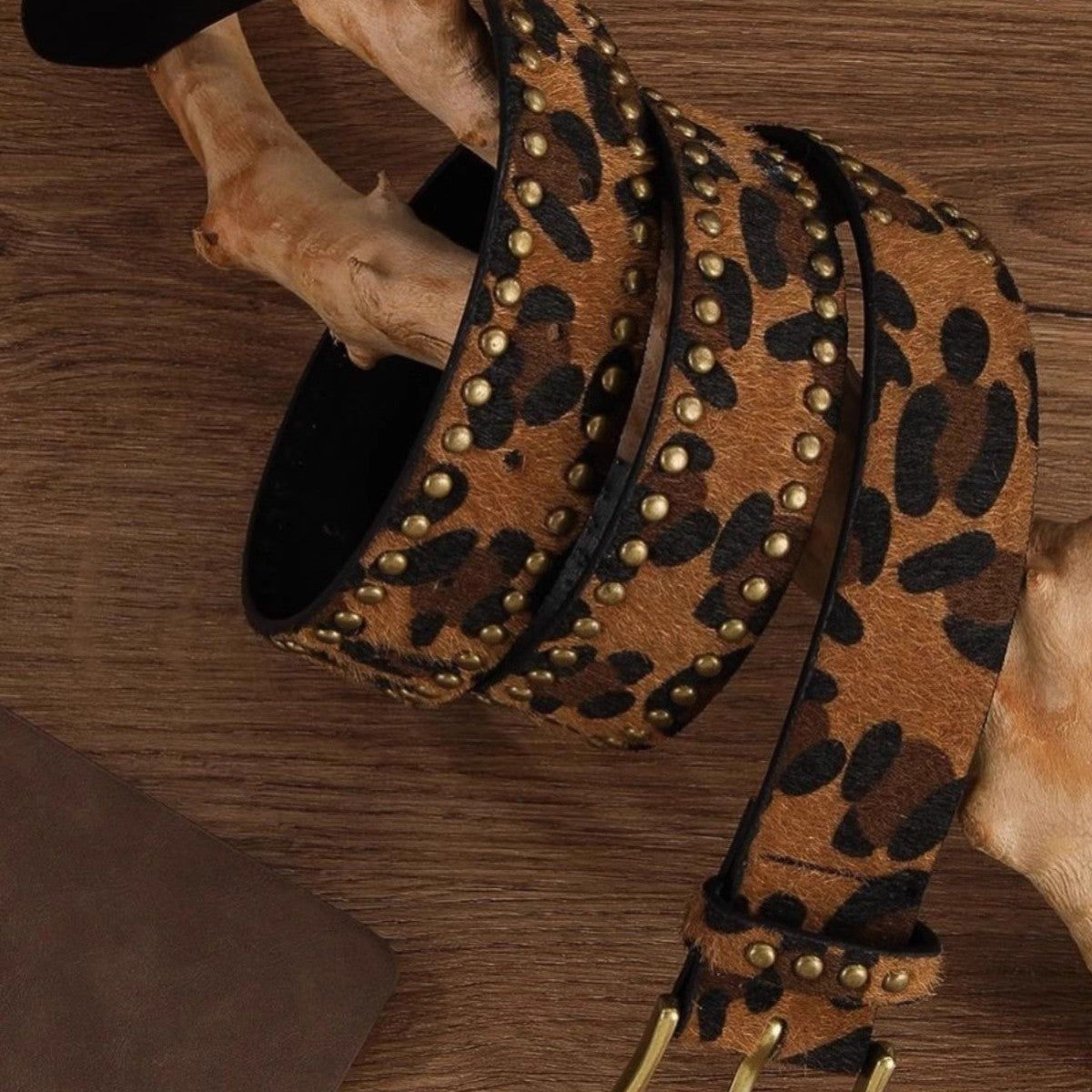 Wholesale Women' s Leopard Print Inlaid Paw Nails All-match Decorative Belt