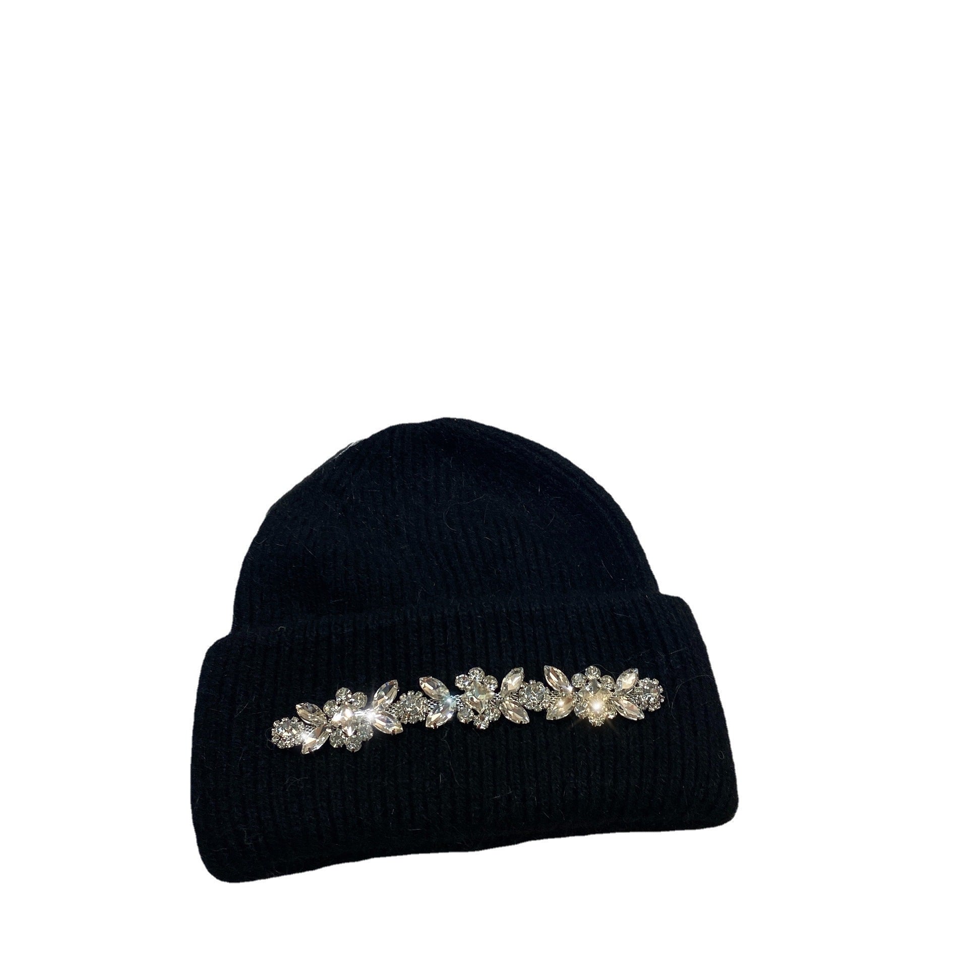 Wholesale Fashion Diamond Rabbit Fur Knitted Hat