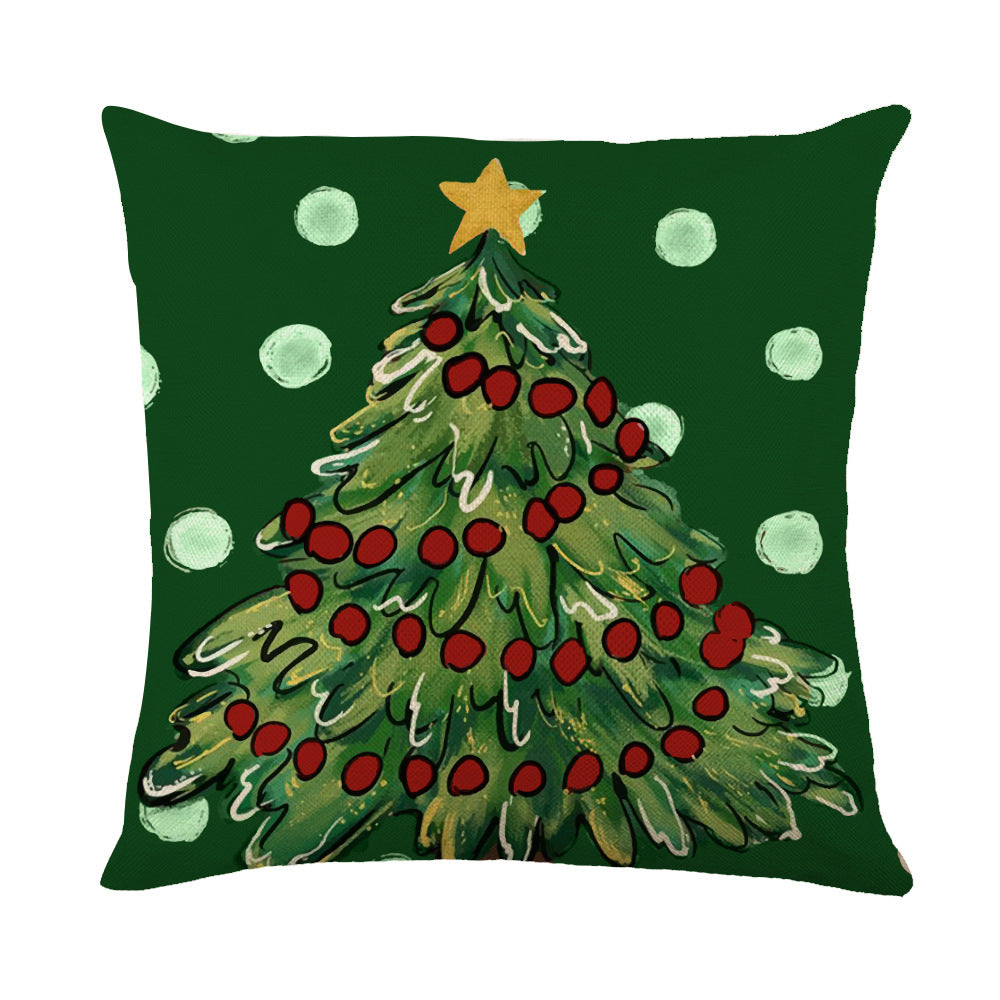 Wholesale Simple Christmas Throw Pillow Cover Letter Decoration Cushion Linen Printing Waist Cushion