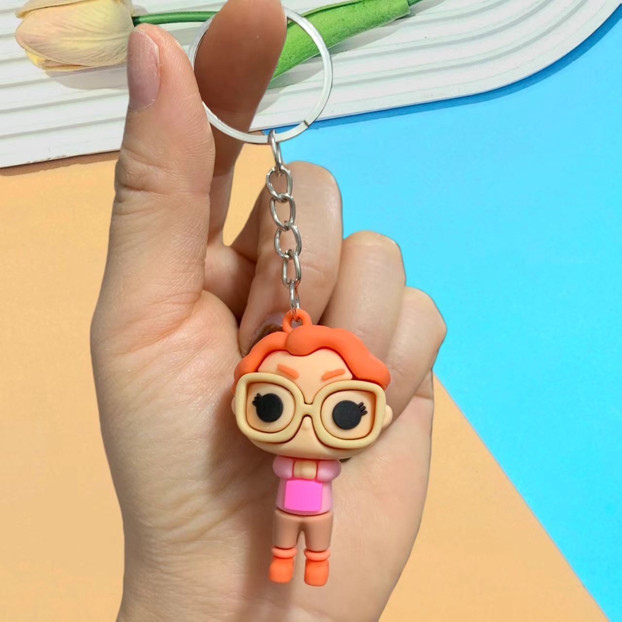 Wholesale Colorful cartoon flowers Keychains