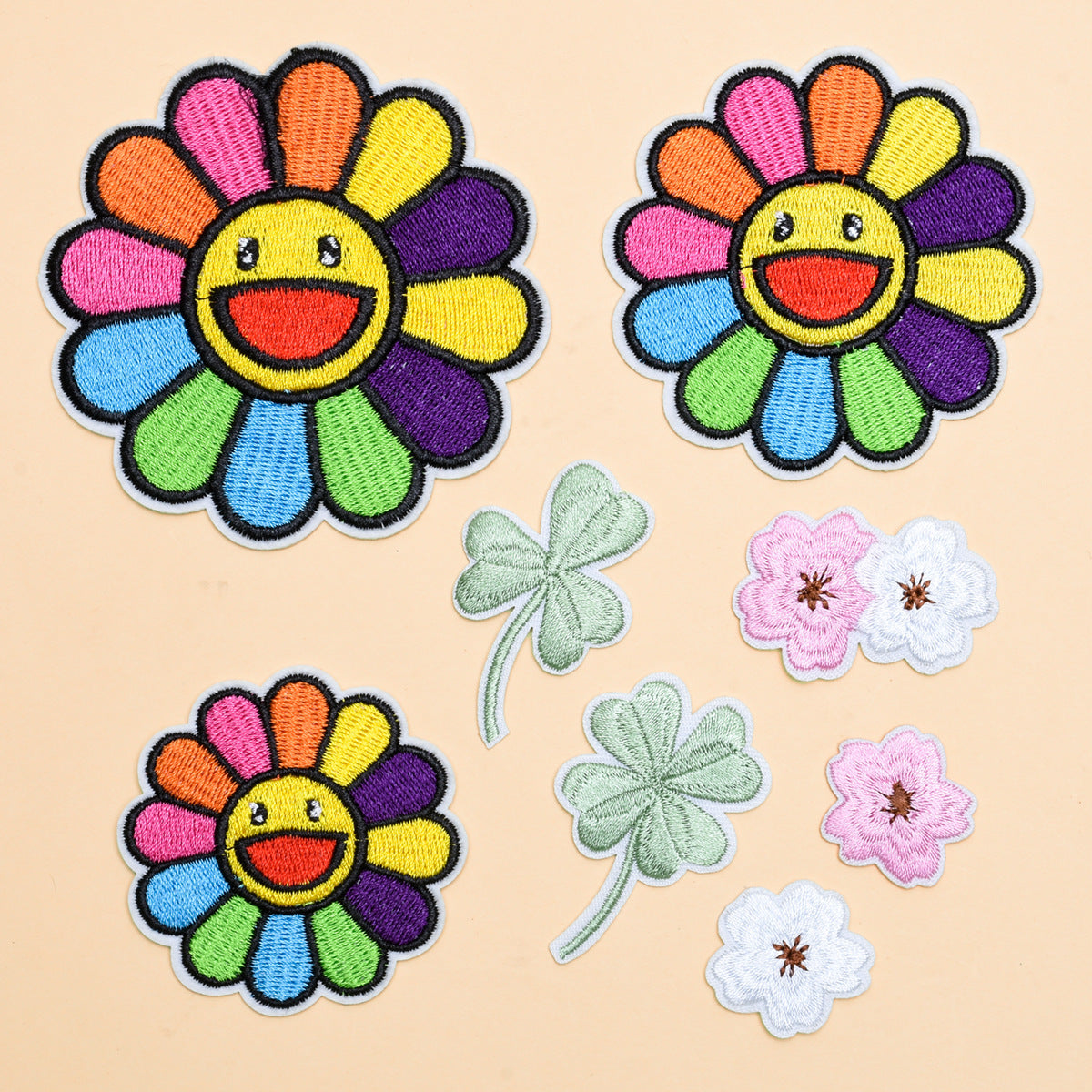 Wholesale Floral Embroidered Cloth Patches Set Of 8 For Clothing Decoration And DIY