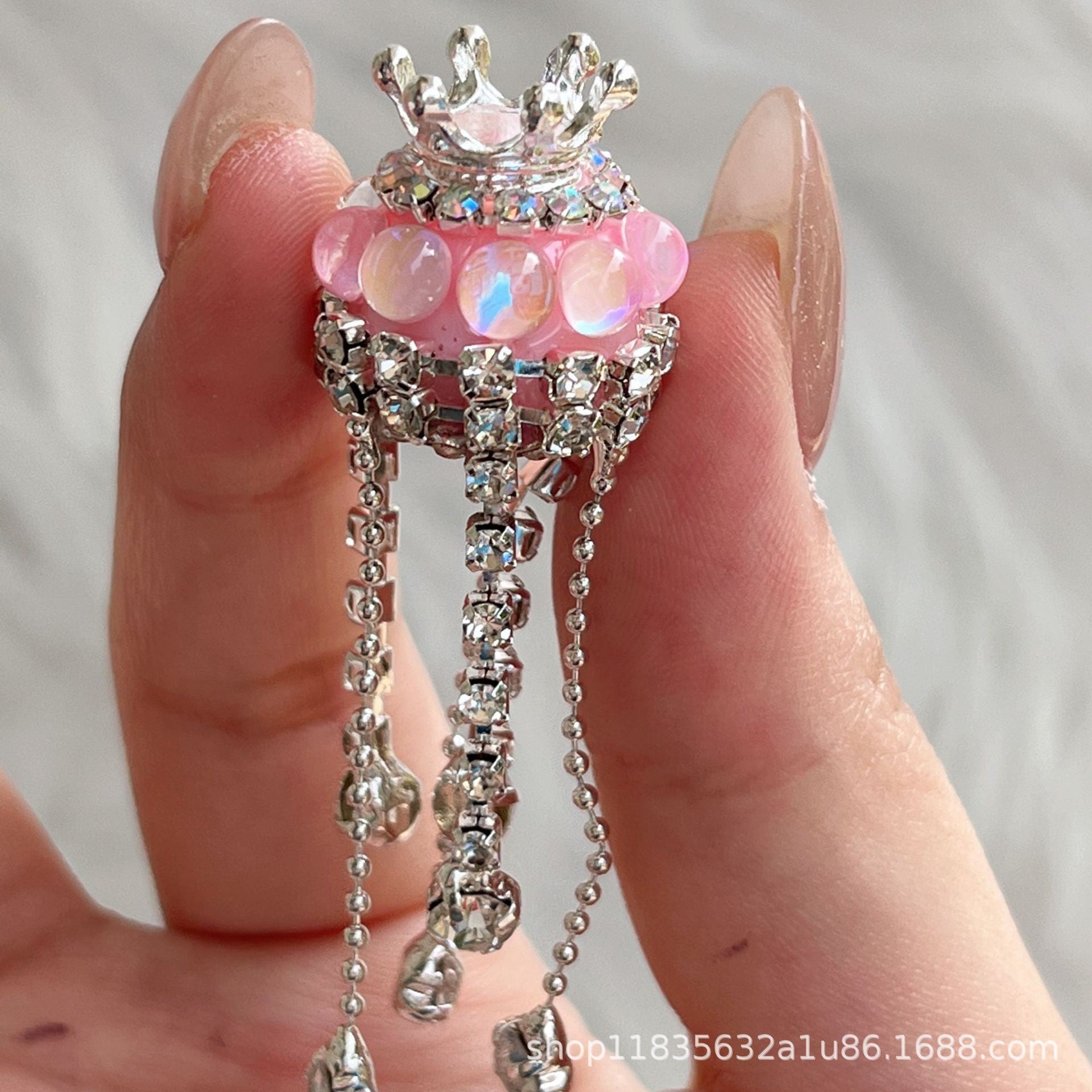 Wholesale 10pcs Crown tassel tassel round drill ball straight hole bead