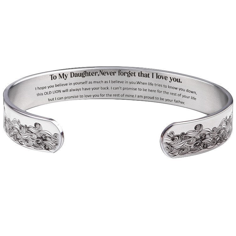 Mayorista para mi hija Pulsera de apertura de onda de acero inoxidable de 10 mm