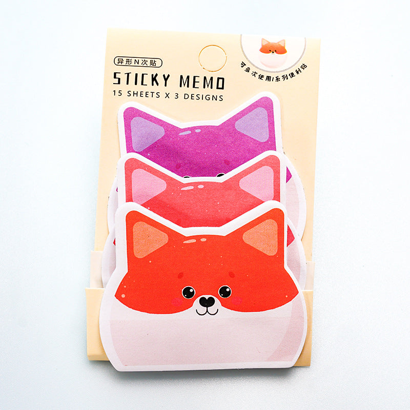 Wholesale 2pcs Cute Cartoon Sticky Notes 3 Books Animal Stacking Set