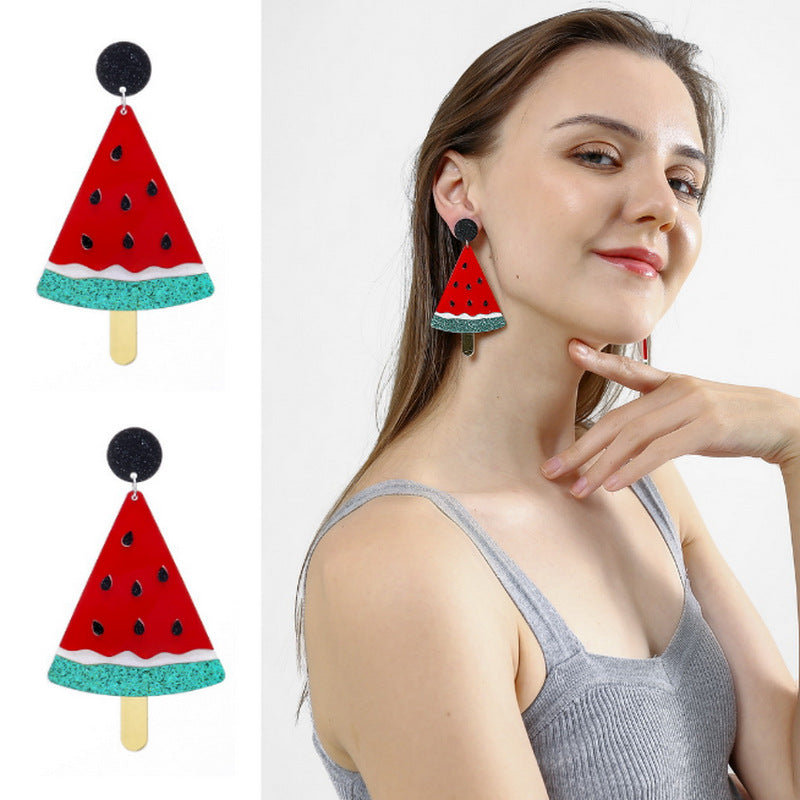 Wholesale Acrylic fruit vegetable Dragon Fruit  earrings