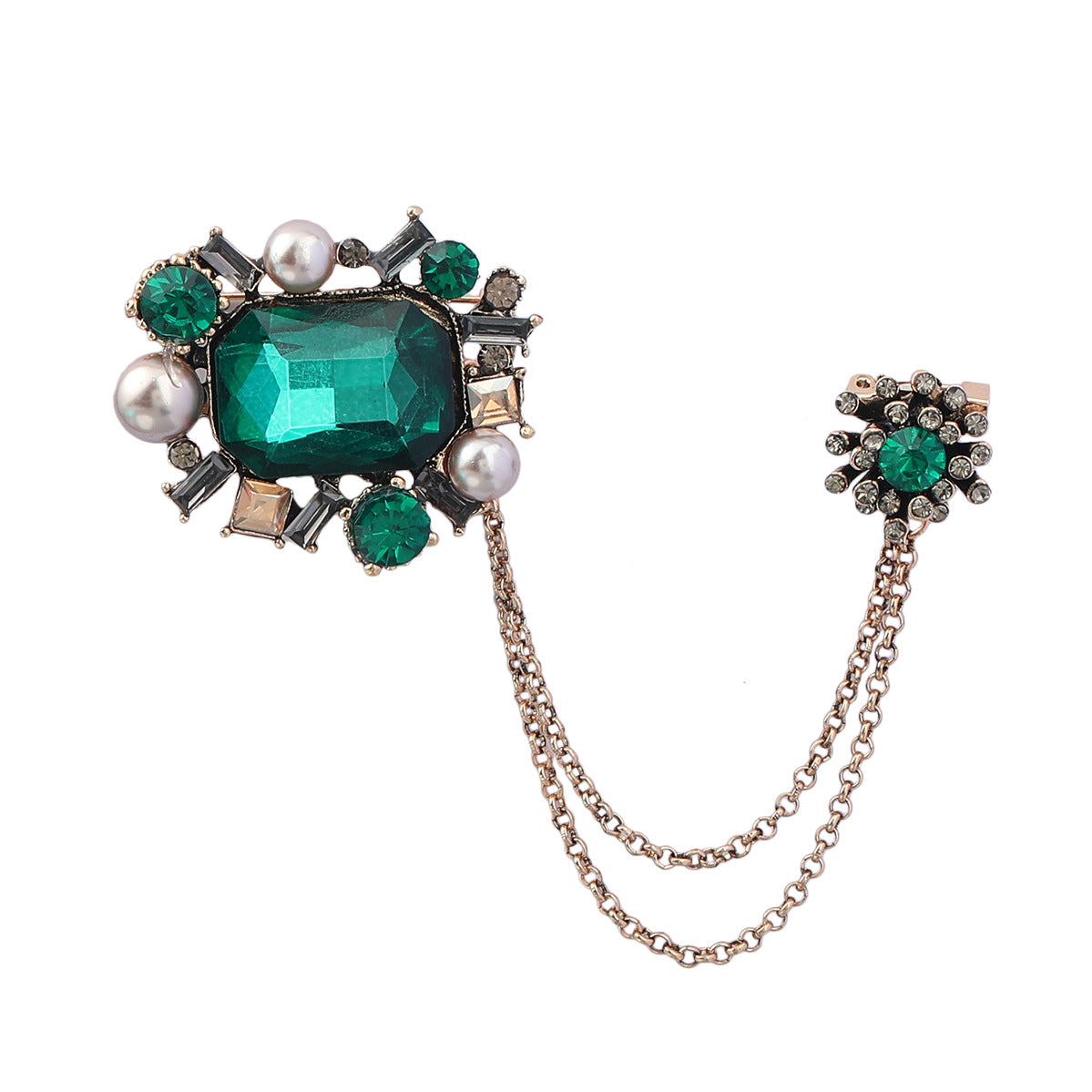 Wholesale Floral Chain Alloy Brooch