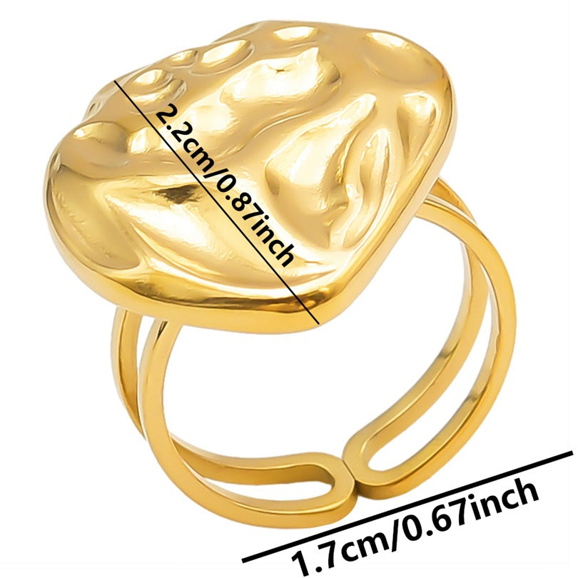 Wholesale Valentine's Day Geometric Love Shaped Stainless Steel Rings