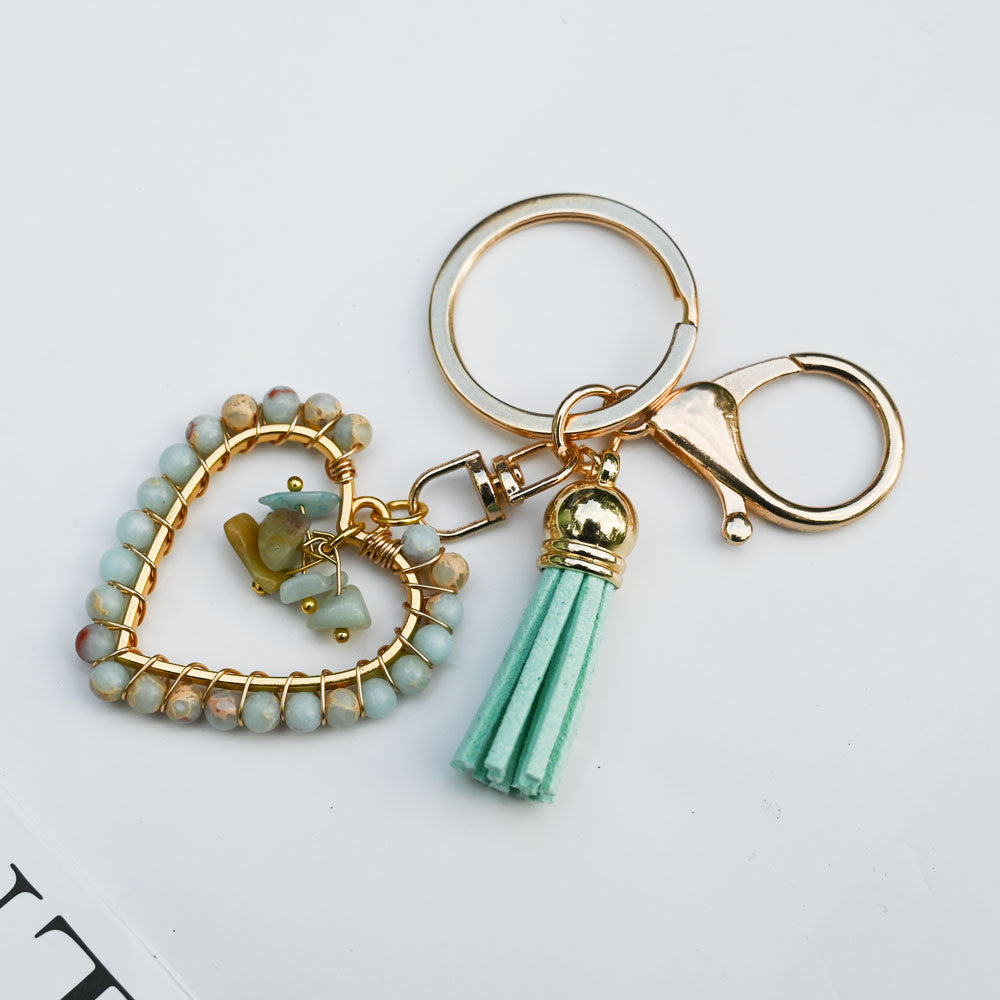 Wholesale  Natural Stone Keychain Bohemian Style