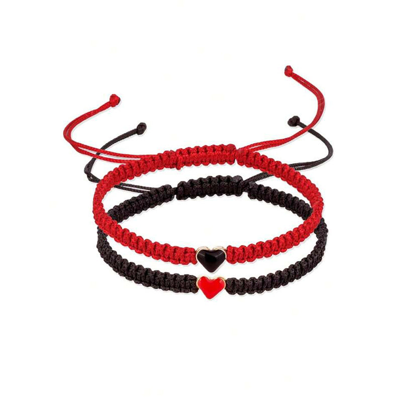 Wholesale Heart Shaped Hand-woven Couple Bracelet