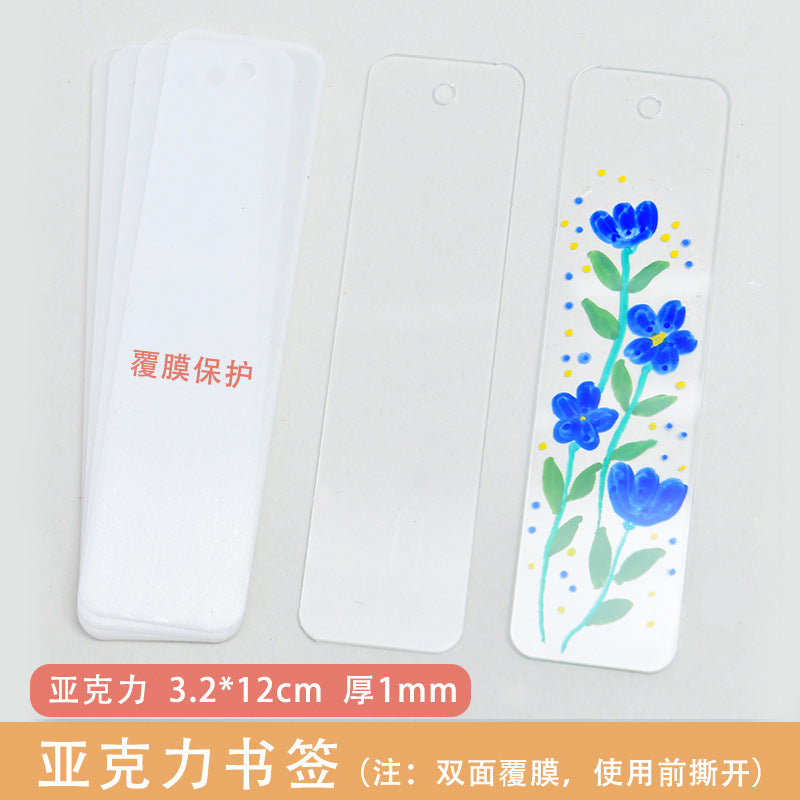 Wholesale Filigree Blank Acrylic DIY Rectangular Blank Color Tassel Bookmark