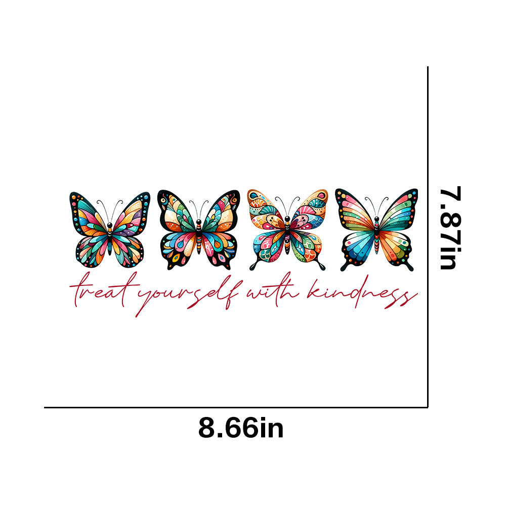 Wholesale 10pcs  color butterfly printing hot stamping  UV DTF Ready to Press Transfers Wraps