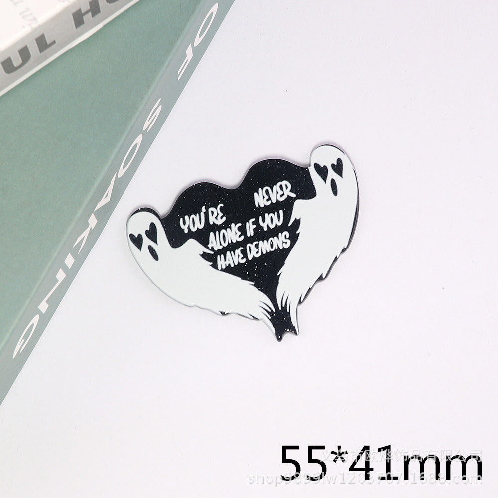Wholesale 10pcs powder cartoon letter beverage love bag jewelry acrylic pin DIY patch accessories