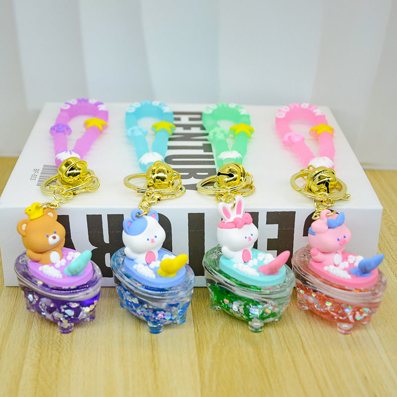 Wholesale Cartoon Animal Bathtub Oil Keychain