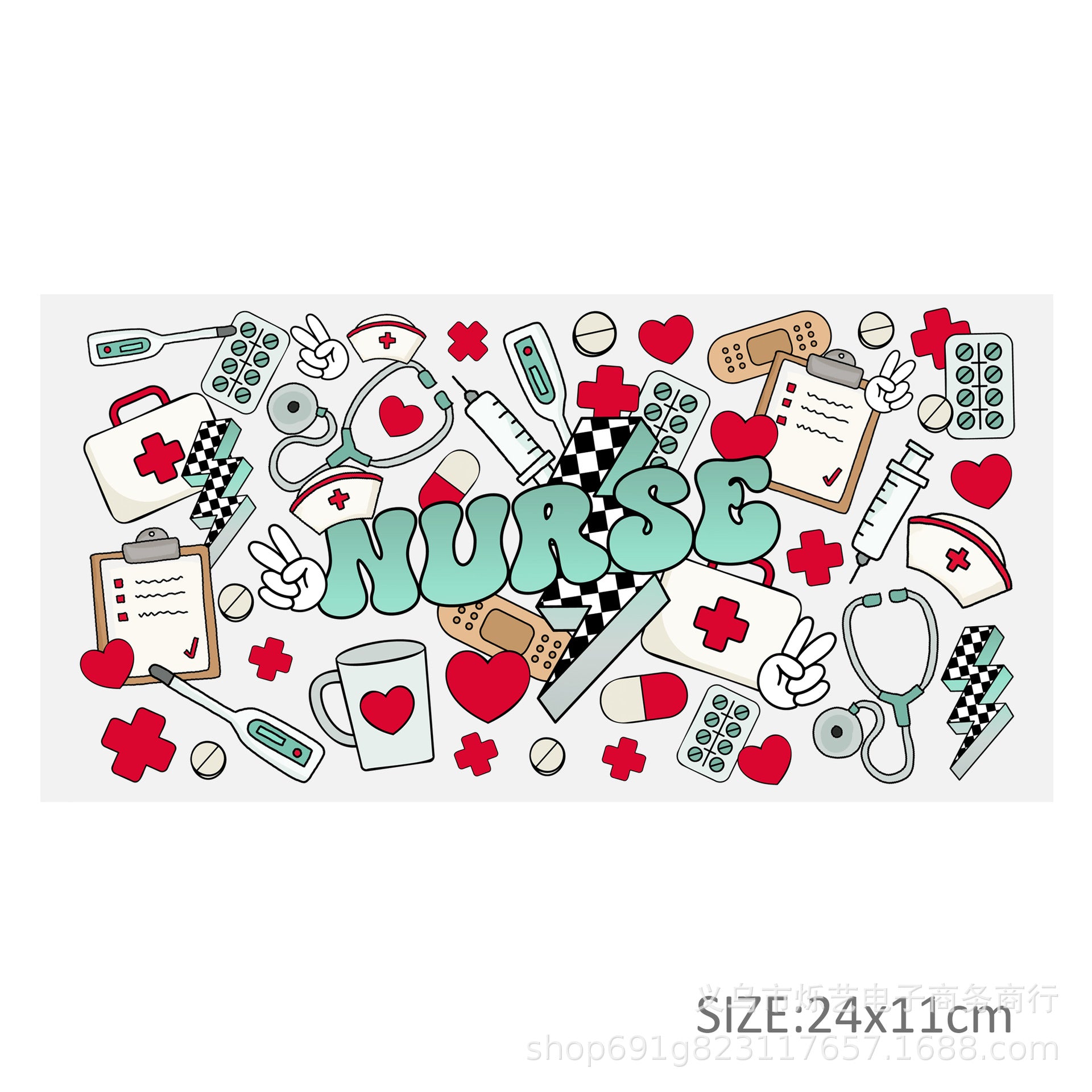 Wholesale 5pcs Nurse Medical Health 16oz Cup UV DTF Wraps